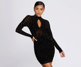 Robe mini en velours floqué Fab